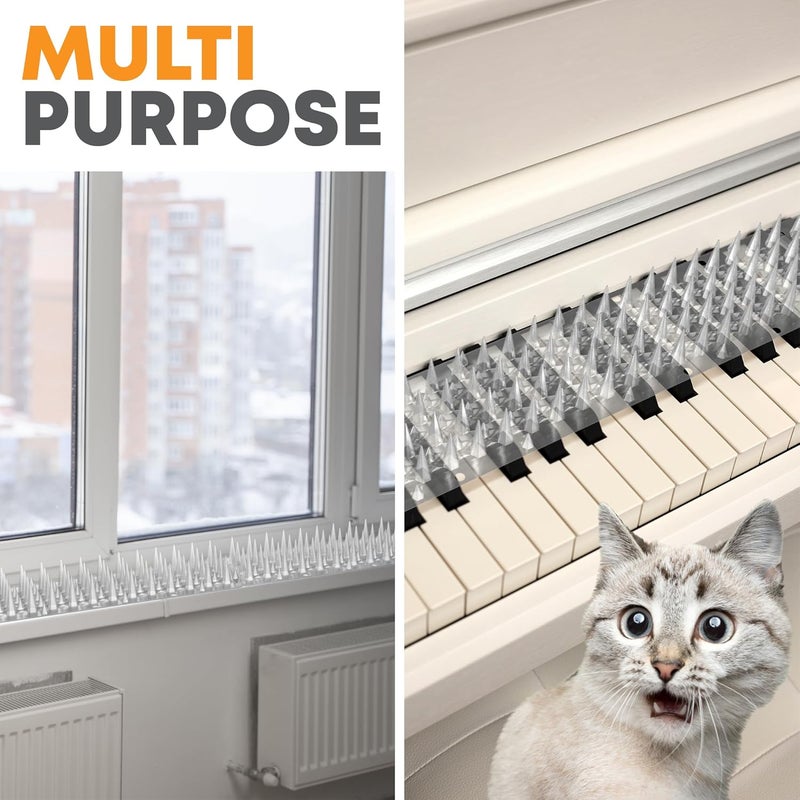 Petfolio 32 Pack Scat Mat For Cats - 13.3 x 3.3 Inch Cat Spike Mat With 1 Inch Spike Is A Perfect Pet Training Mat For Cat Repellent Indoor & Outdoor To Deter Cats, Dogs & Other Animals For All Seasons (Clear) - Image 5